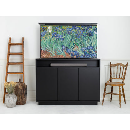 Multibrackets 4714 AV-Cabinet TV-Lift 65 Zoll Schwarz Lifestyle, Wohnraum, Fernseher ausgefahren