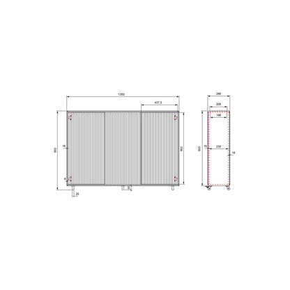 Multibrackets AV-Cabinet TV-Lift 55 Zoll Slimline Weiss, Masszeichnung mit Abmessungen