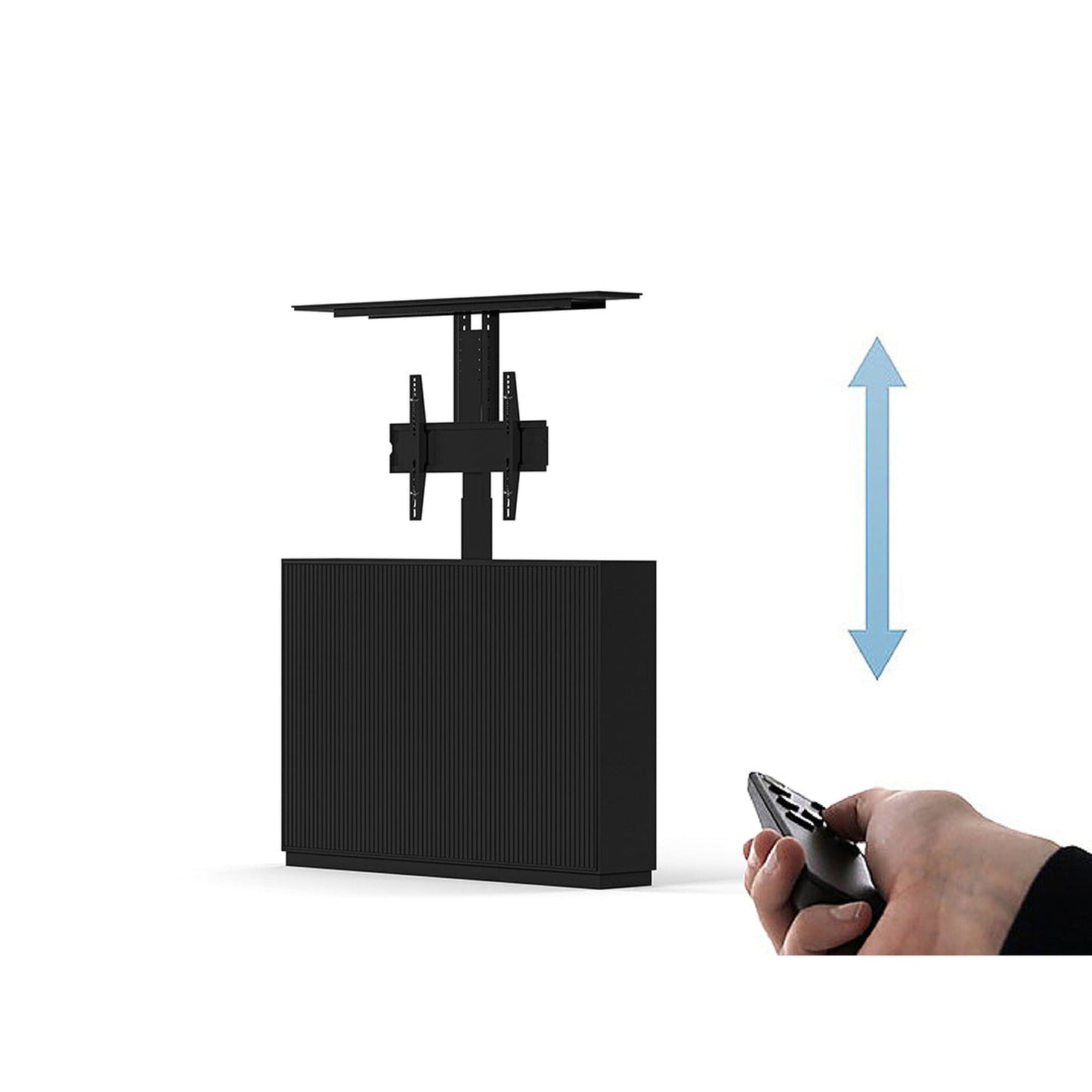 Multibrackets 8033 AV-Cabinet TV-Lift 55 Zoll Slimline Schwarz Fernbedienung, Bedienung des Lifts per Handsender