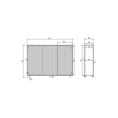 Multibrackets AV-Cabinet TV-Lift 55 Zoll Slimline Schwarz, Masszeichnung mit Abmessungen