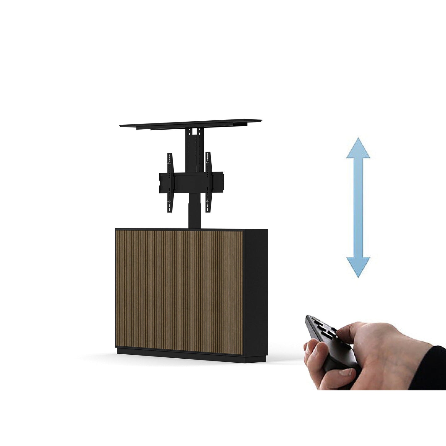 Multibrackets 8057 AV-Cabinet TV-Lift 55 Zoll Slimline Black Walnut Fernbedienung, Bedienung per Handsender