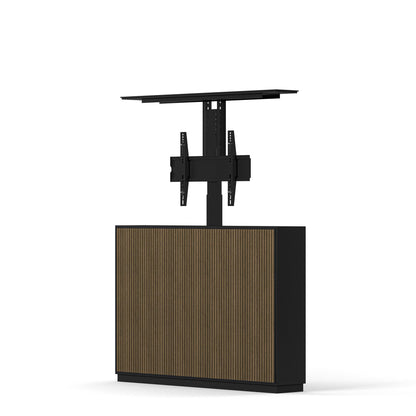 Multibrackets 8057 AV-Cabinet TV-Lift 55 Zoll Slimline Black Walnut Frontansicht, Halterung ohne Fernseher