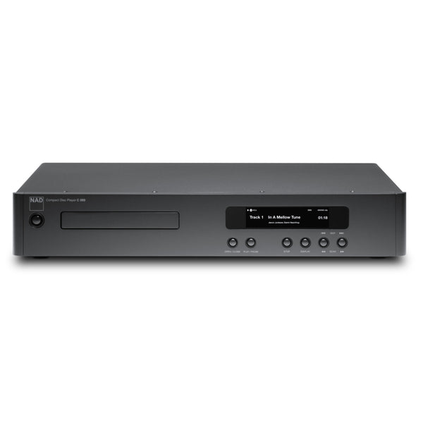 NAD C 569 CD-Player Frontansicht mit Laufwerksschublade und Farbdisplay