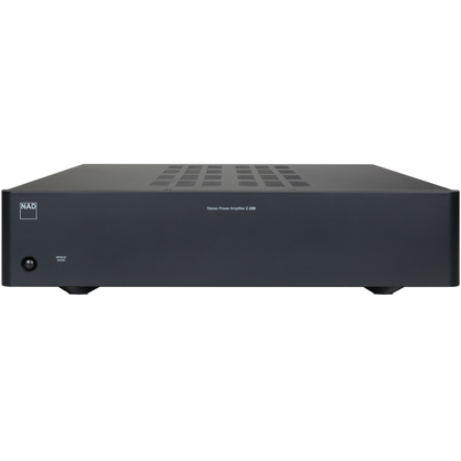 NAD C268 Stereo-Endstufe Frontansicht schwarzes Gehäuse mit Bridge-Mode-Schalter