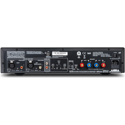 NAD C268 Stereo-Endstufe Rückansicht Anschlussfeld mit XLR, Cinch und Lautsprecherklemmen