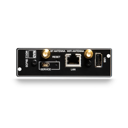 NAD MDC2 BluOS-D Streaming-Erweiterungsmodul Anschlussfeld mit LAN, USB und Antennenbuchsen