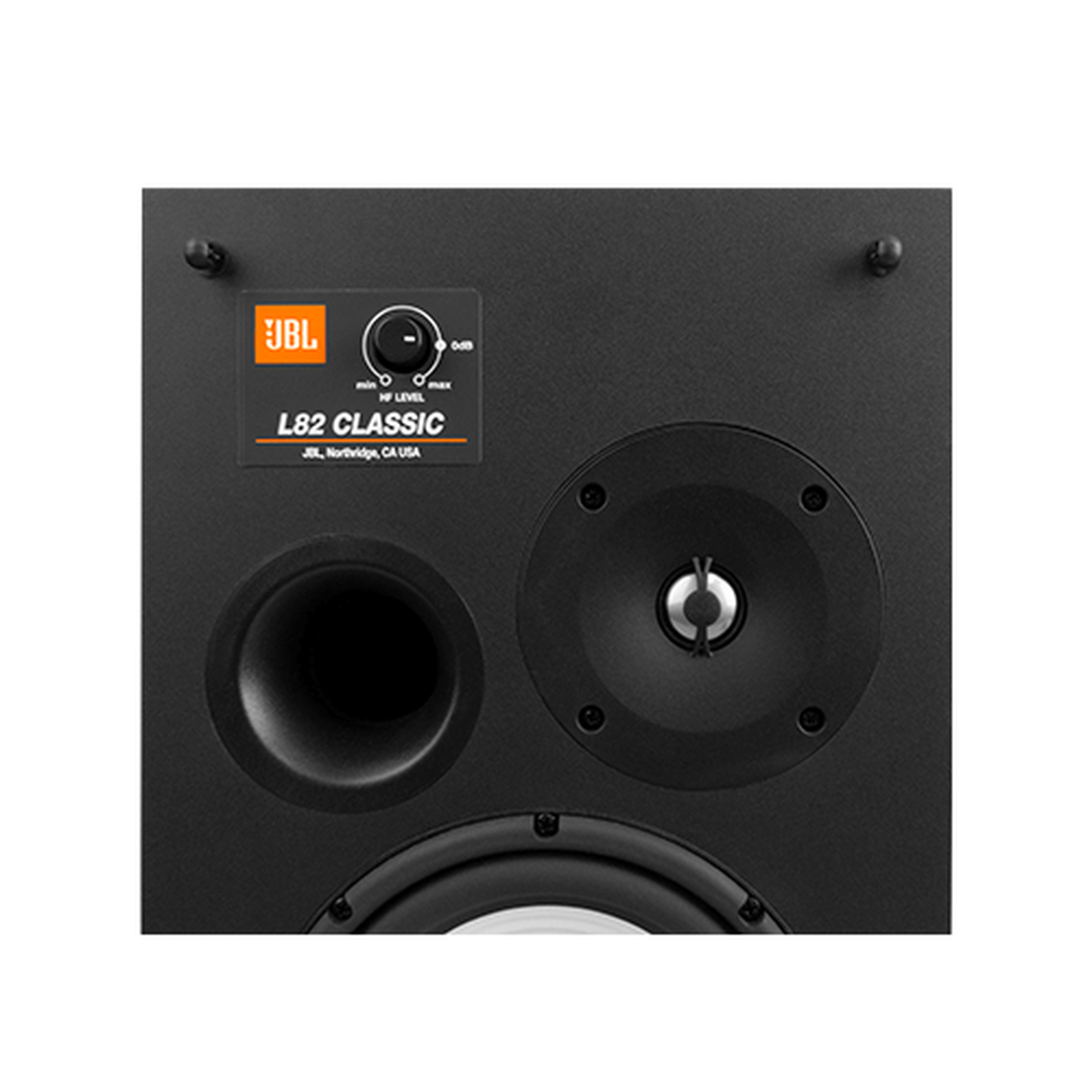 NAD C3050 + JBL L82 MKII HiFi-Set, Blue Detailansicht Hochtöner Mitteltöner und Pegelregler