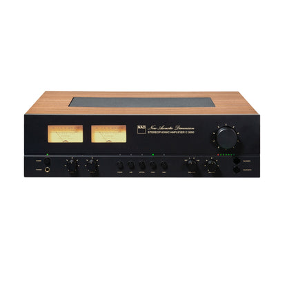 NAD C3050 Stereo Vollverstärker Frontansicht VU-Meter Retro-Design BluOS-Streaming