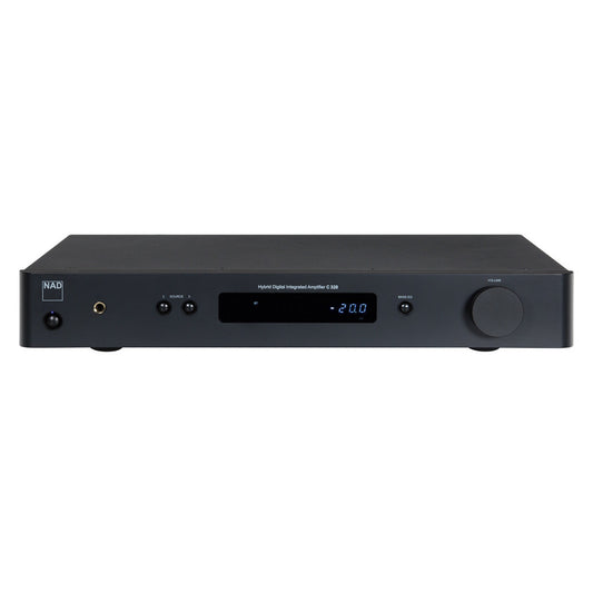 NAD C328 Stereo-Vollverstärker 2x50W HybridDigital Frontansicht schwarz
