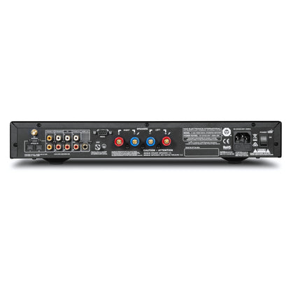 NAD C328 Stereo-Vollverstärker Rückansicht mit Phono-Eingang, Cinch-Anschlüssen und Lautsprecherklemmen