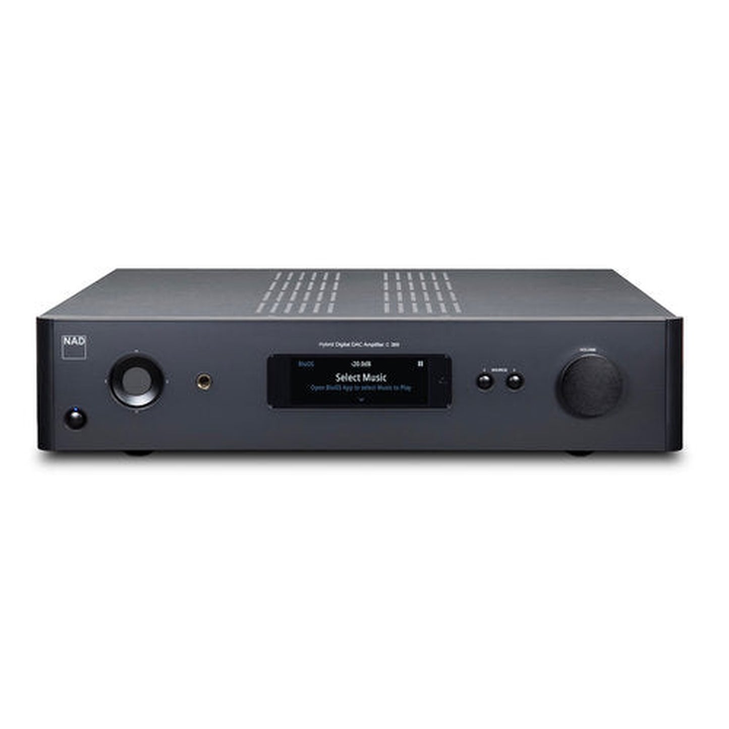 NAD C389 Vollverstärker Frontansicht mit ESS-DAC und BluOS-Display