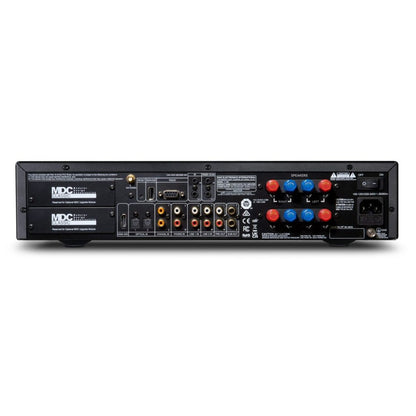NAD C389 Vollverstärker Rückansicht mit HDMI eARC, Phono- und MDC2-Anschlüssen