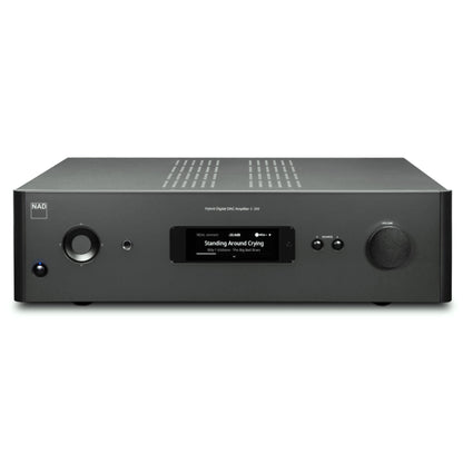 NAD C399 Vollverstärker Frontansicht mit beleuchtetem Display und Bedienelementen