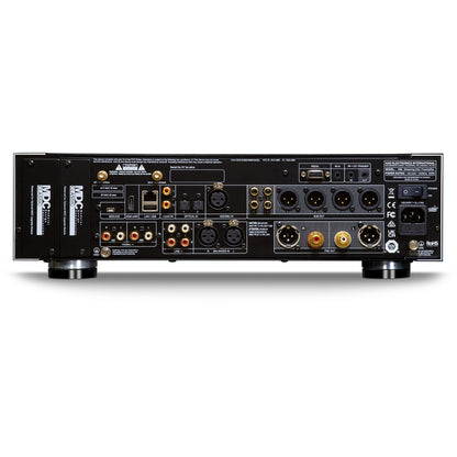NAD M66 BluOS Streaming-Vorverstärker & DAC Anschlussfeld mit XLR-, HDMI-eARC-, Phono- und Cinch-Anschlüssen