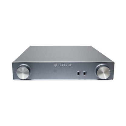 NuPrime AMG DAC D/A-Wandler mit Vorstufe Frontansicht mit Lautstärkeregler und Kopfhörerausgang