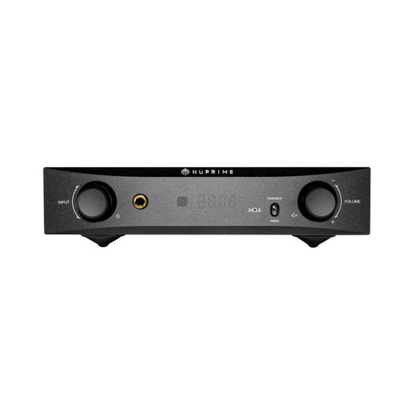 NuPrime DAC-9X D/A-Wandler mit Vorstufe Frontansicht in Schwarz
