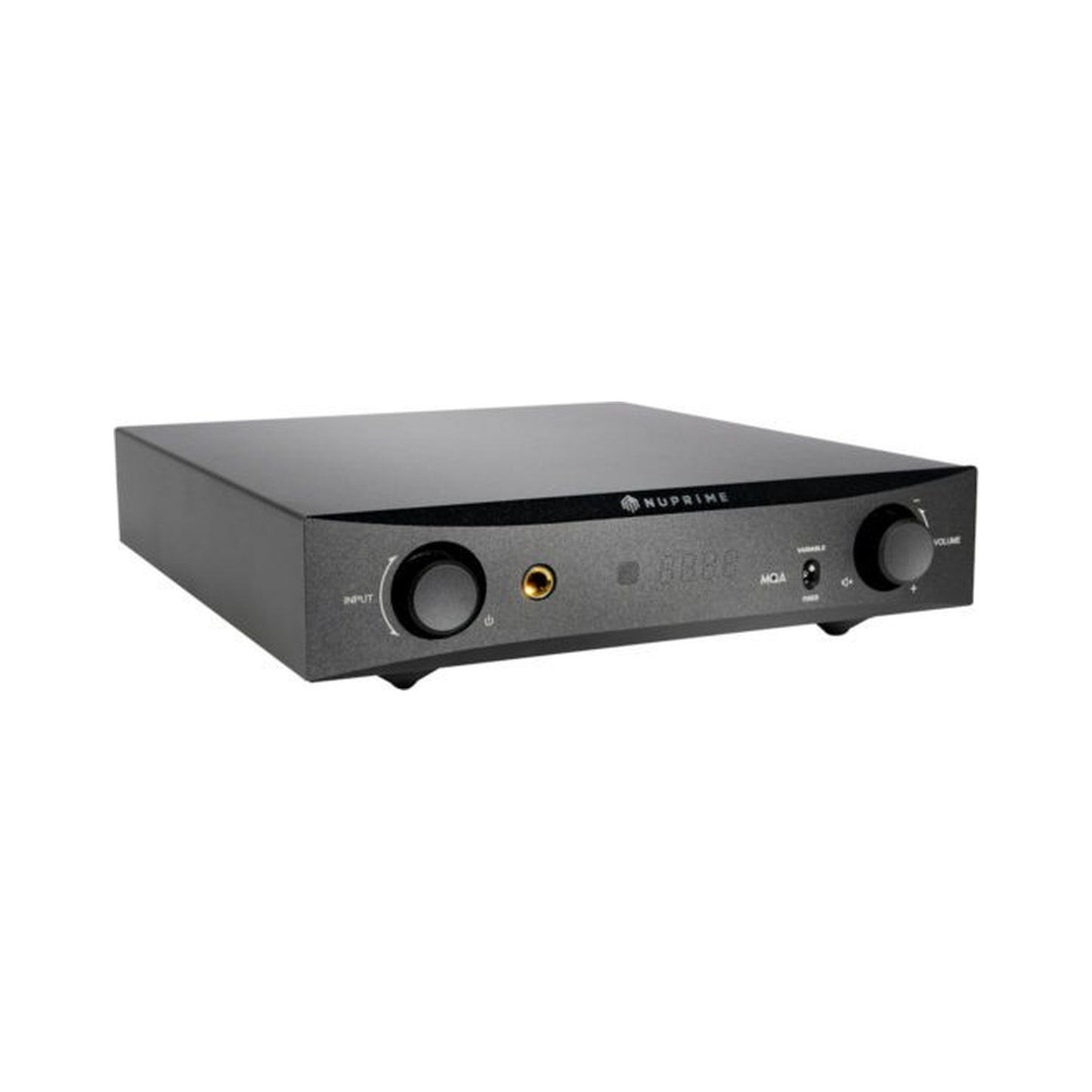 NuPrime DAC-9X D/A-Wandler mit Vorstufe Schrägansicht in Schwarz (2)