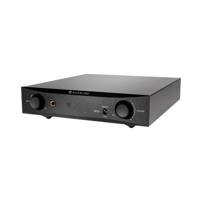 NuPrime DAC-9X D/A-Wandler mit Vorstufe Schrägansicht in Schwarz