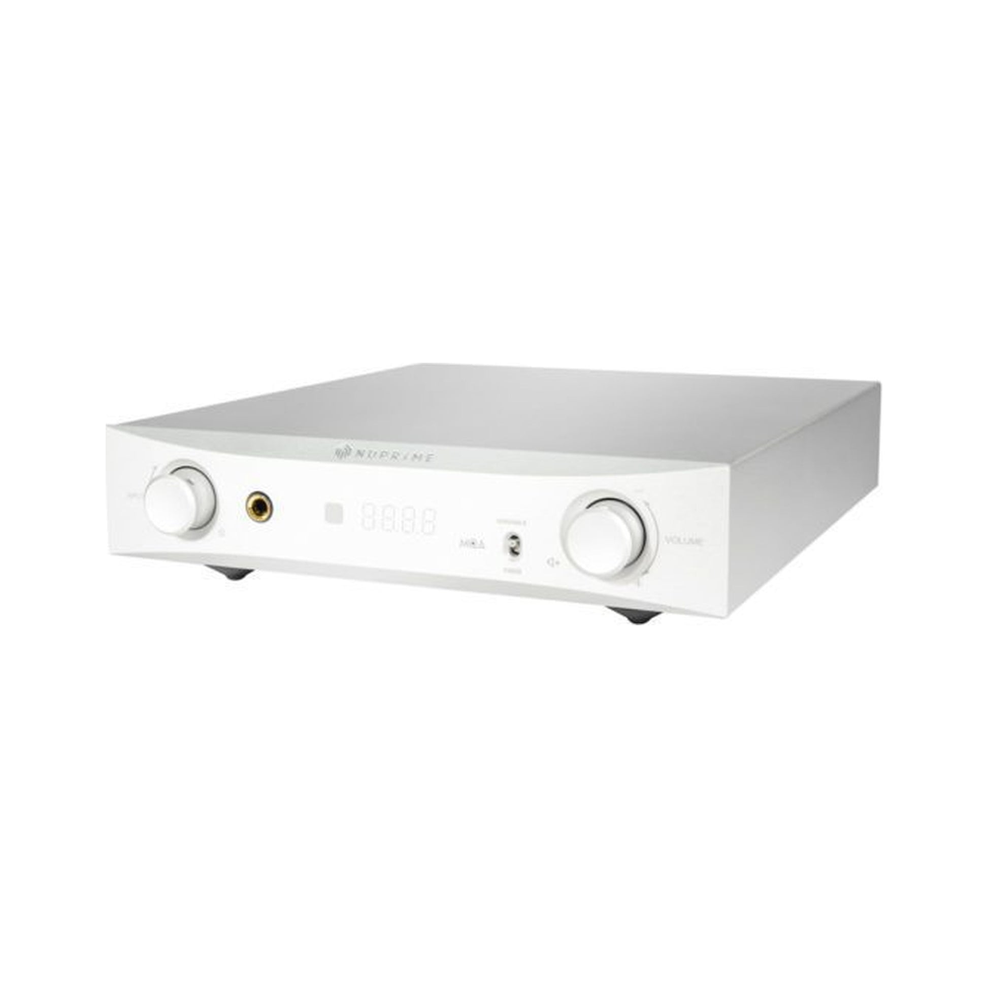NuPrime DAC-9X D/A-Wandler mit Vorstufe Frontansicht mit Gehäuseoberseite
