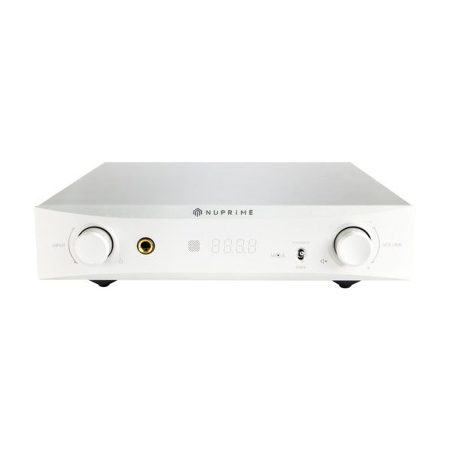 NuPrime DAC-9X D/A-Wandler mit Vorstufe Frontansicht mit Lautstärkeregler und Kopfhörerausgang
