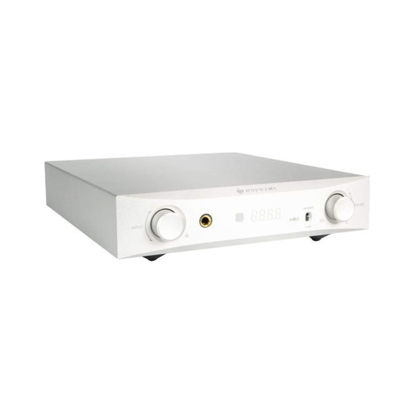 NuPrime DAC-9X D/A-Wandler mit Vorstufe Frontansicht in Silber (2)