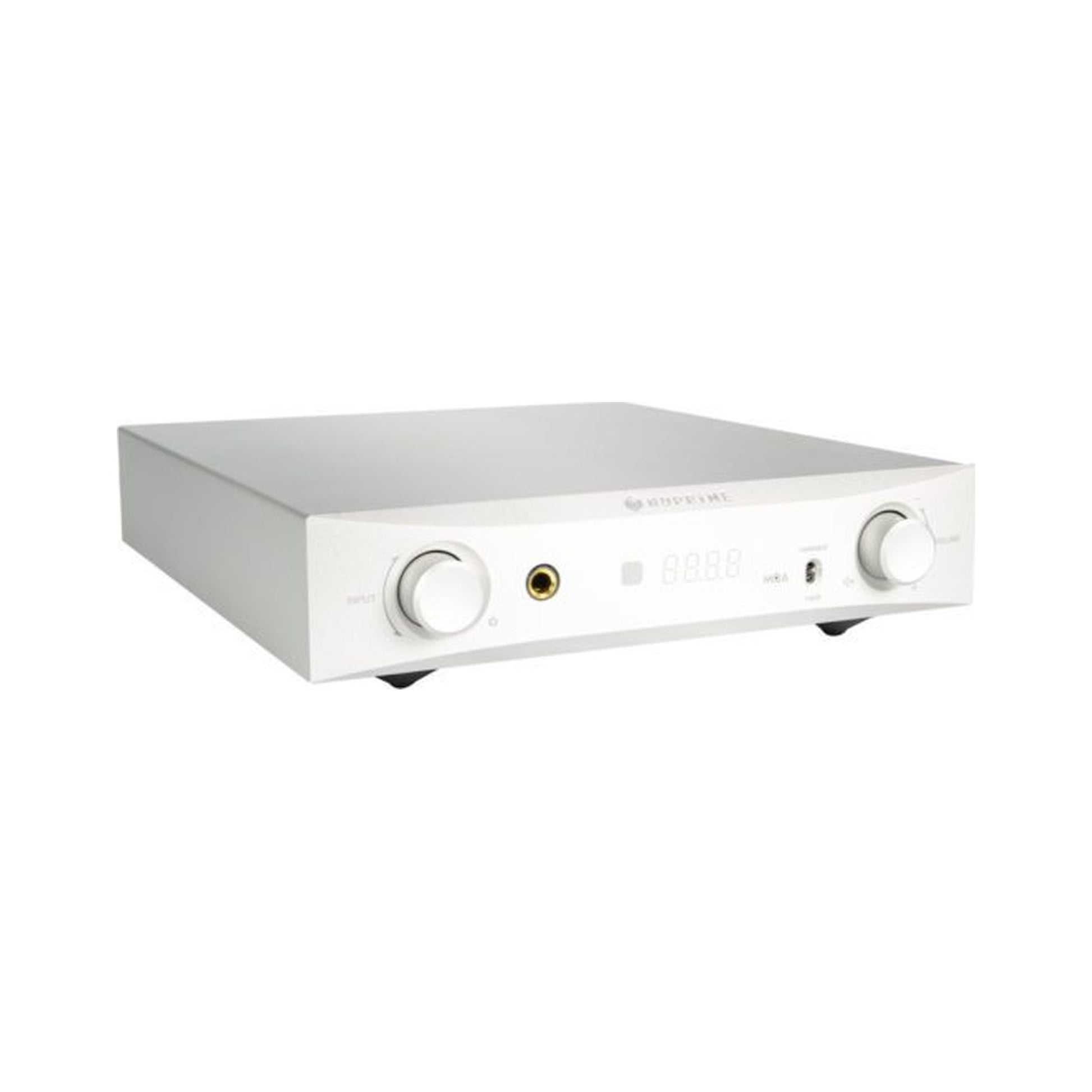 NuPrime DAC-9X D/A-Wandler mit Vorstufe Frontansicht in Silber (2)
