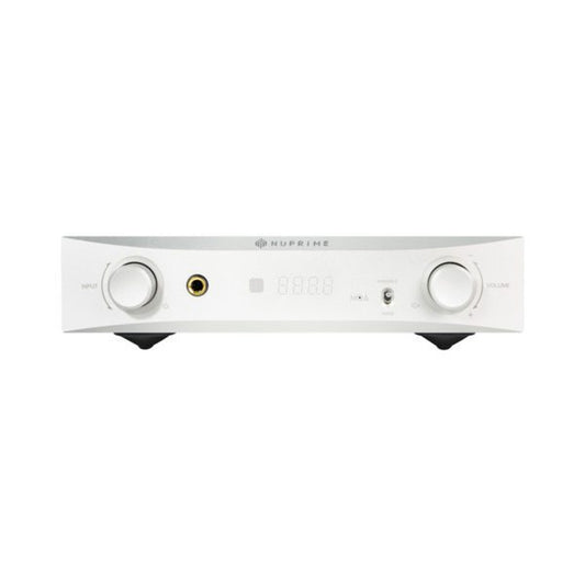 NuPrime DAC-9X D/A-Wandler mit Vorstufe Frontansicht in Silber