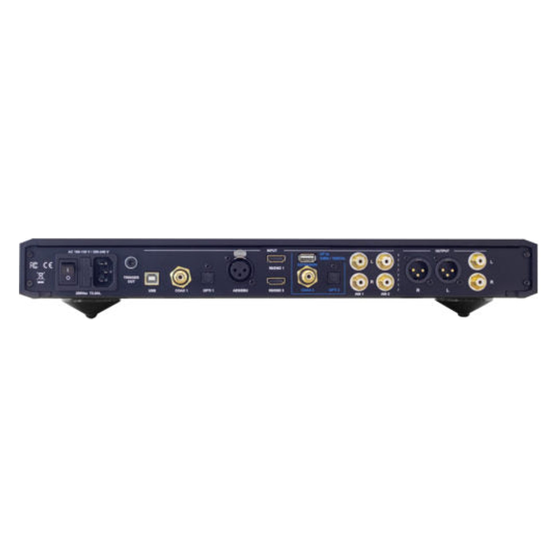 NuPrime Evolution DAC-2 D/A-Wandler Rückansicht mit XLR-, Cinch- und Digitaleingängen