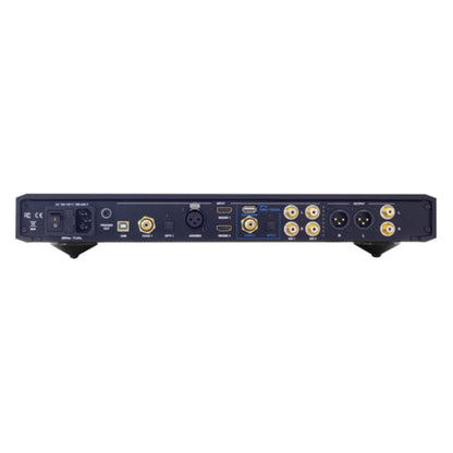 NuPrime Evolution DAC-2 D/A-Wandler Rückansicht mit XLR-, Cinch- und Digitaleingängen