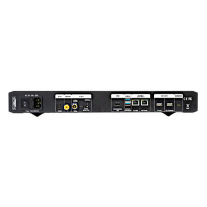 NuPrime Evolution Stream Server Musikserver Rückansicht mit HDMI-, USB-, Ethernet- und Clock-Anschlüssen