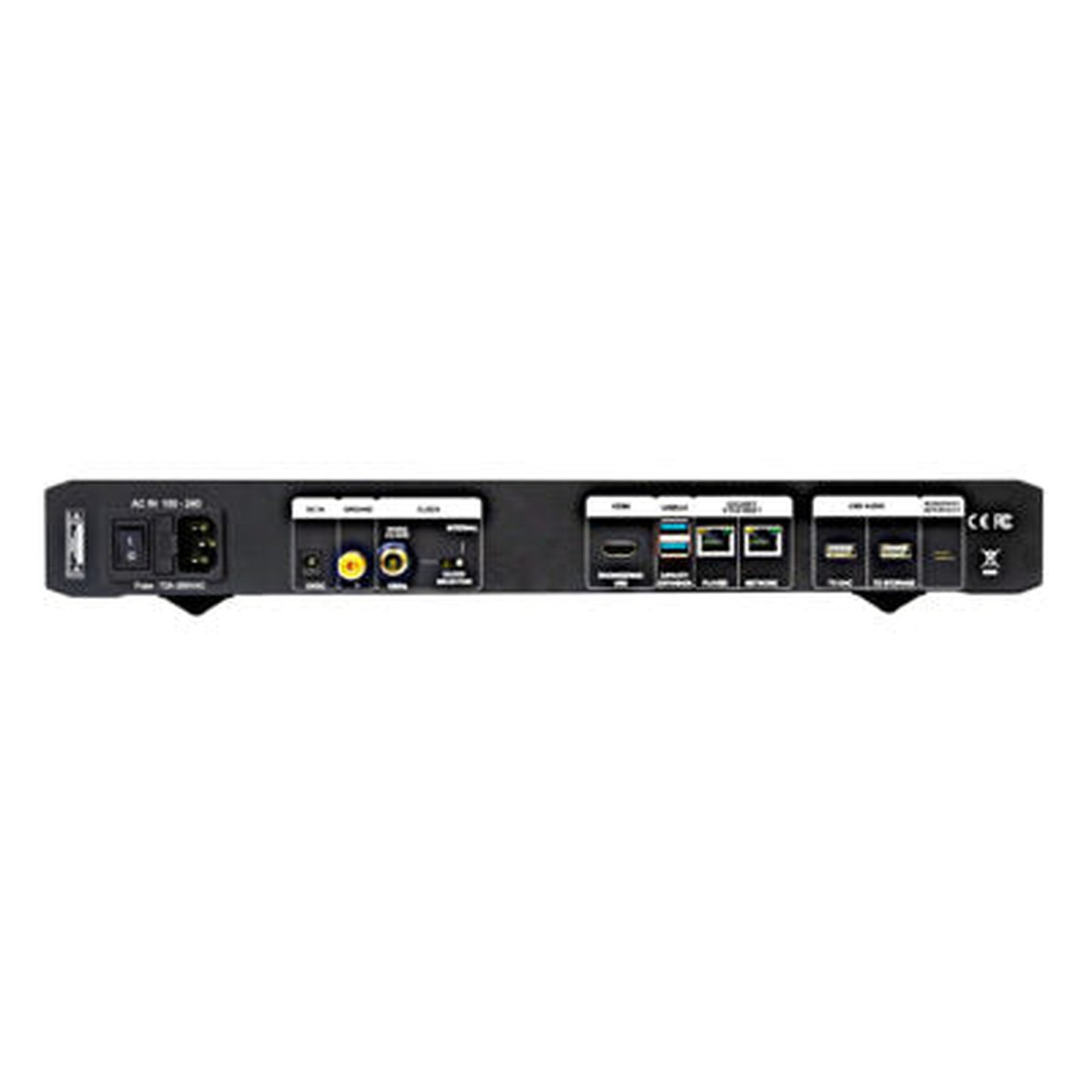NuPrime Evolution Stream Server Musikserver Rückansicht des Anschlussfelds mit HDMI, USB, Ethernet und Clock