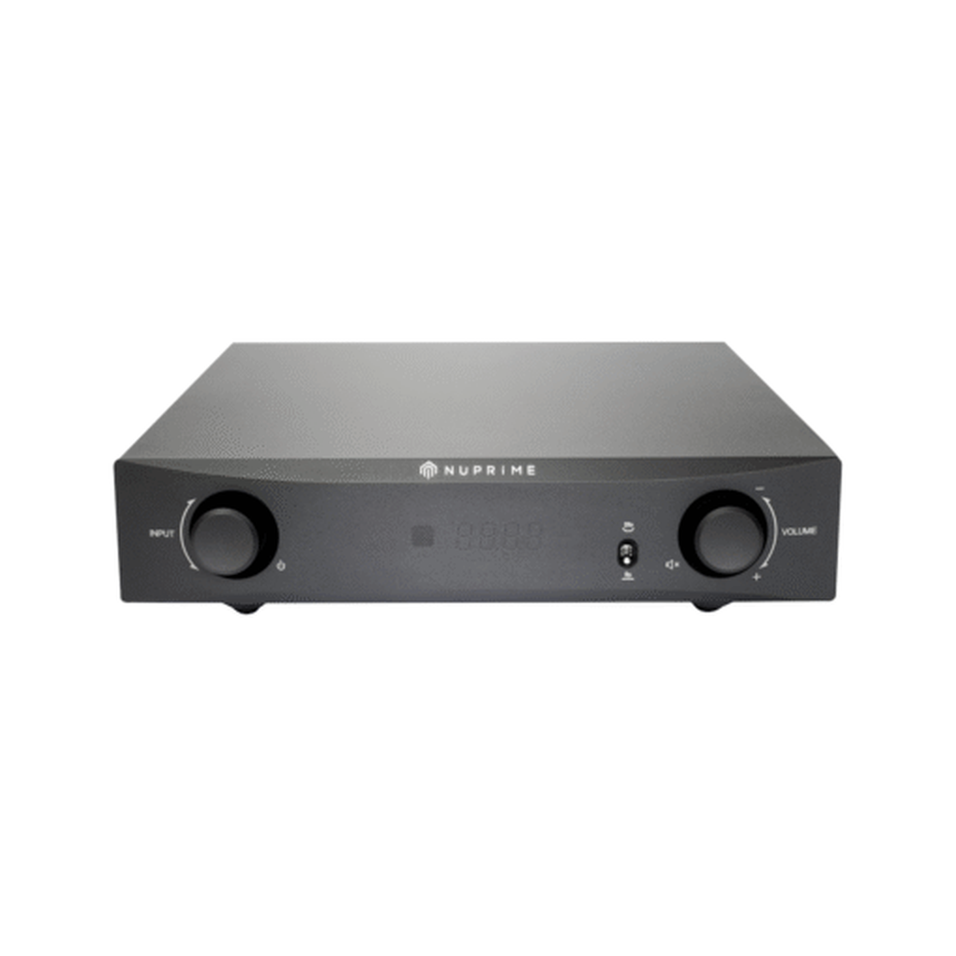 NuPrime IA-9XG GaN-Vollverstärker mit Phono Frontansicht mit Gehäuseoberseite