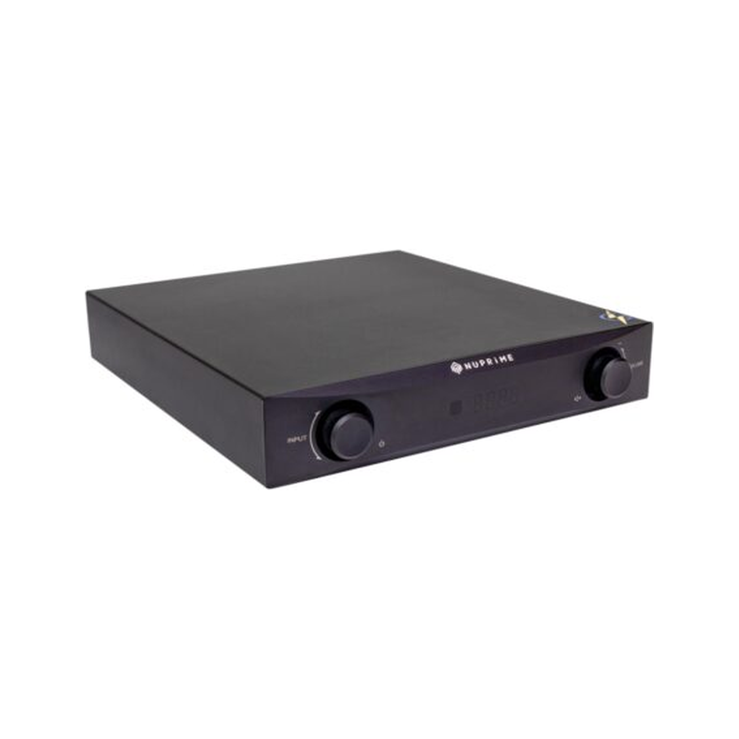 NuPrime IDA-9 Digital-Vollverstärker Schrägansicht in Schwarz (2)