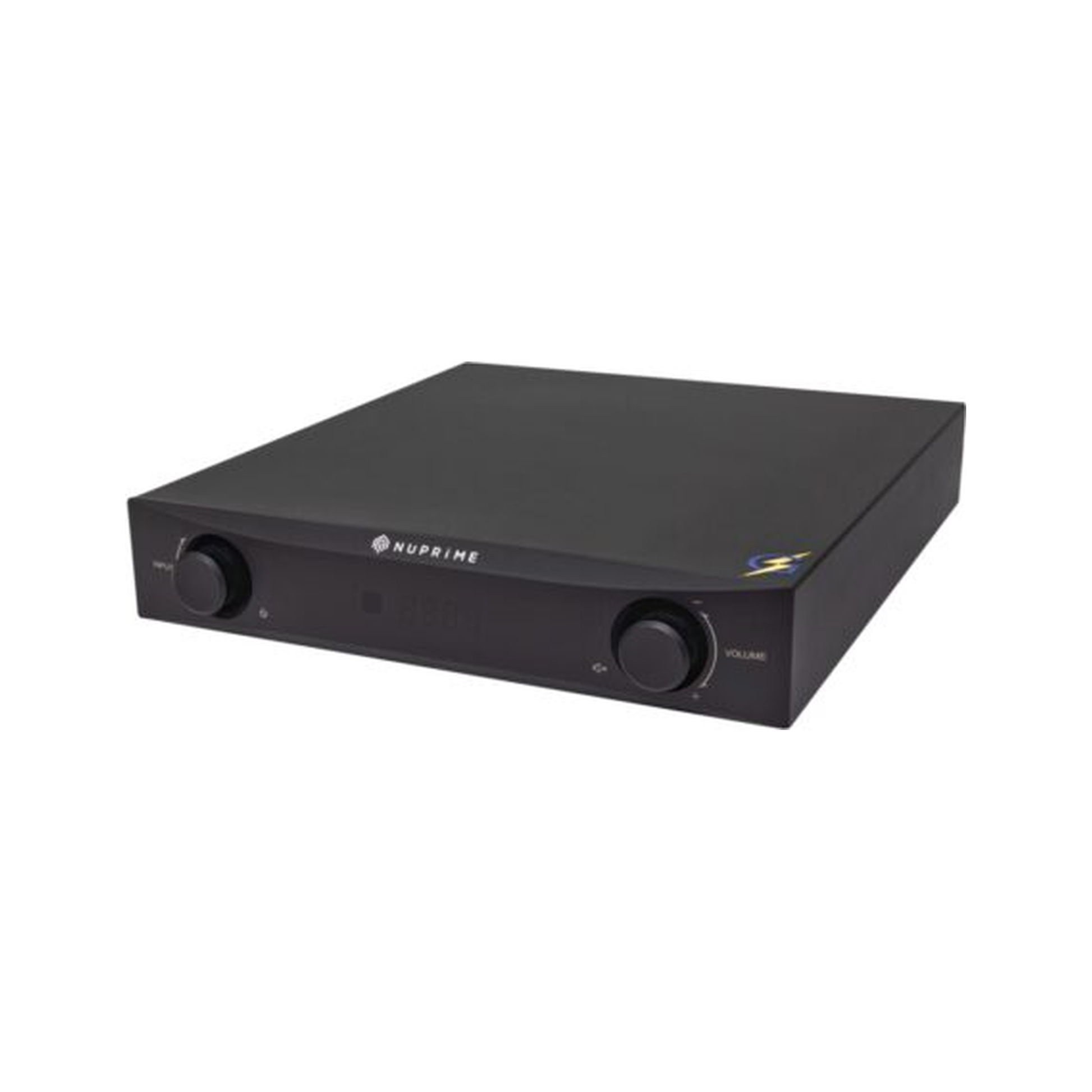 NuPrime IDA-9 Digital-Vollverstärker Schrägansicht in Schwarz