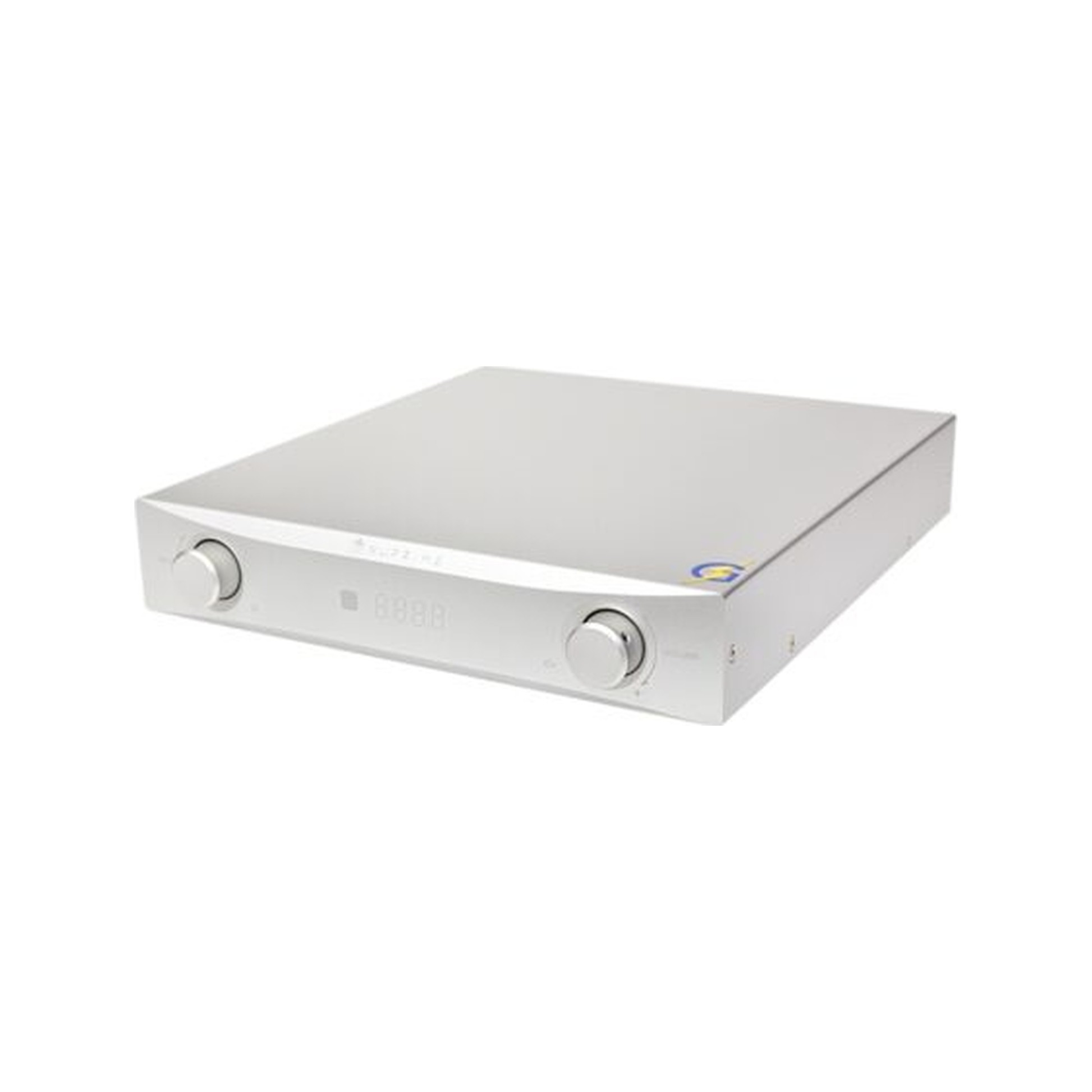 NuPrime IDA-9 Digital-Vollverstärker Schrägansicht in Silber (2)