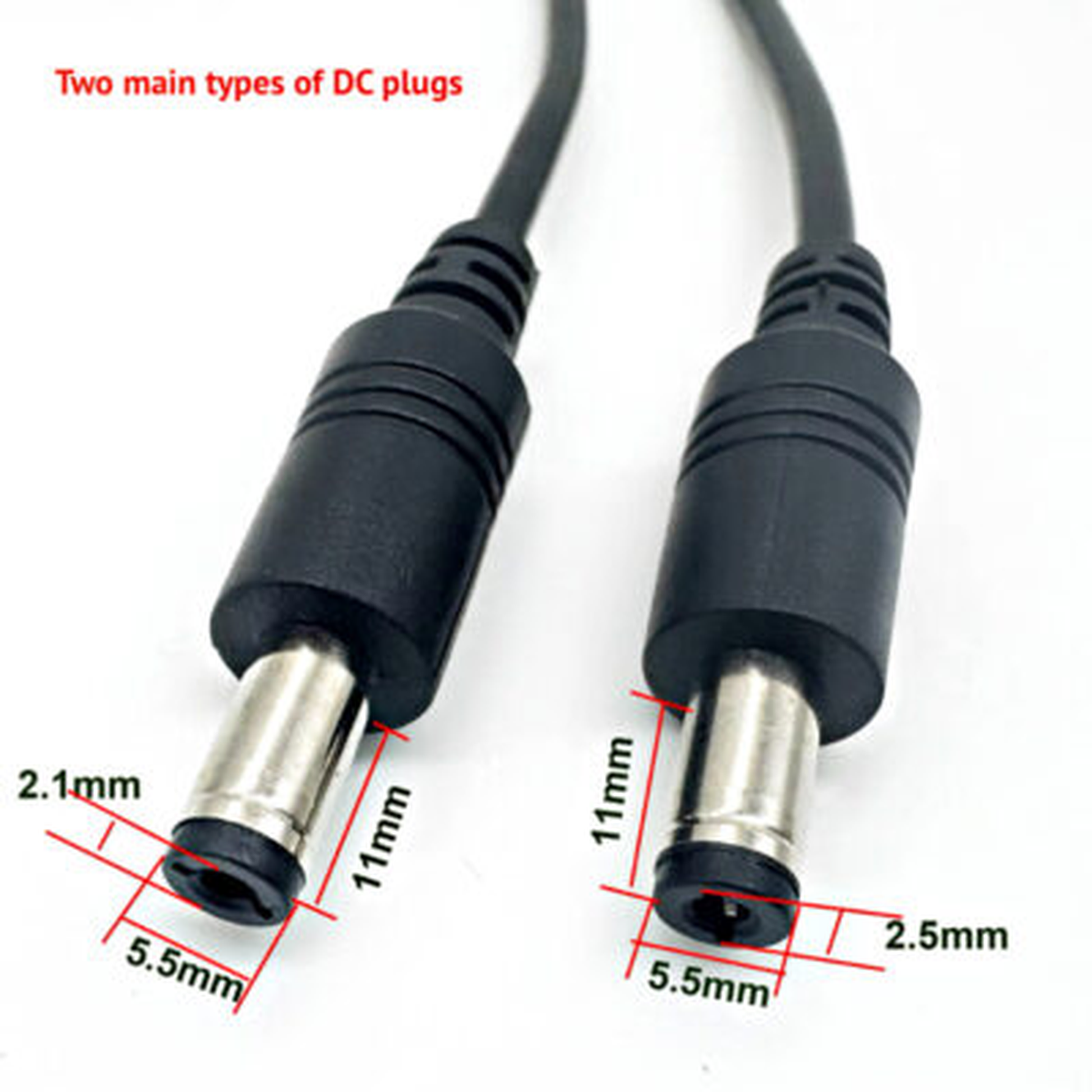NuPrime SiGa Power75 Audio-Netzteil Detailansicht der beiden DC-Steckertypen 5,5x2,1mm und 5,5x2,5mm (2)
