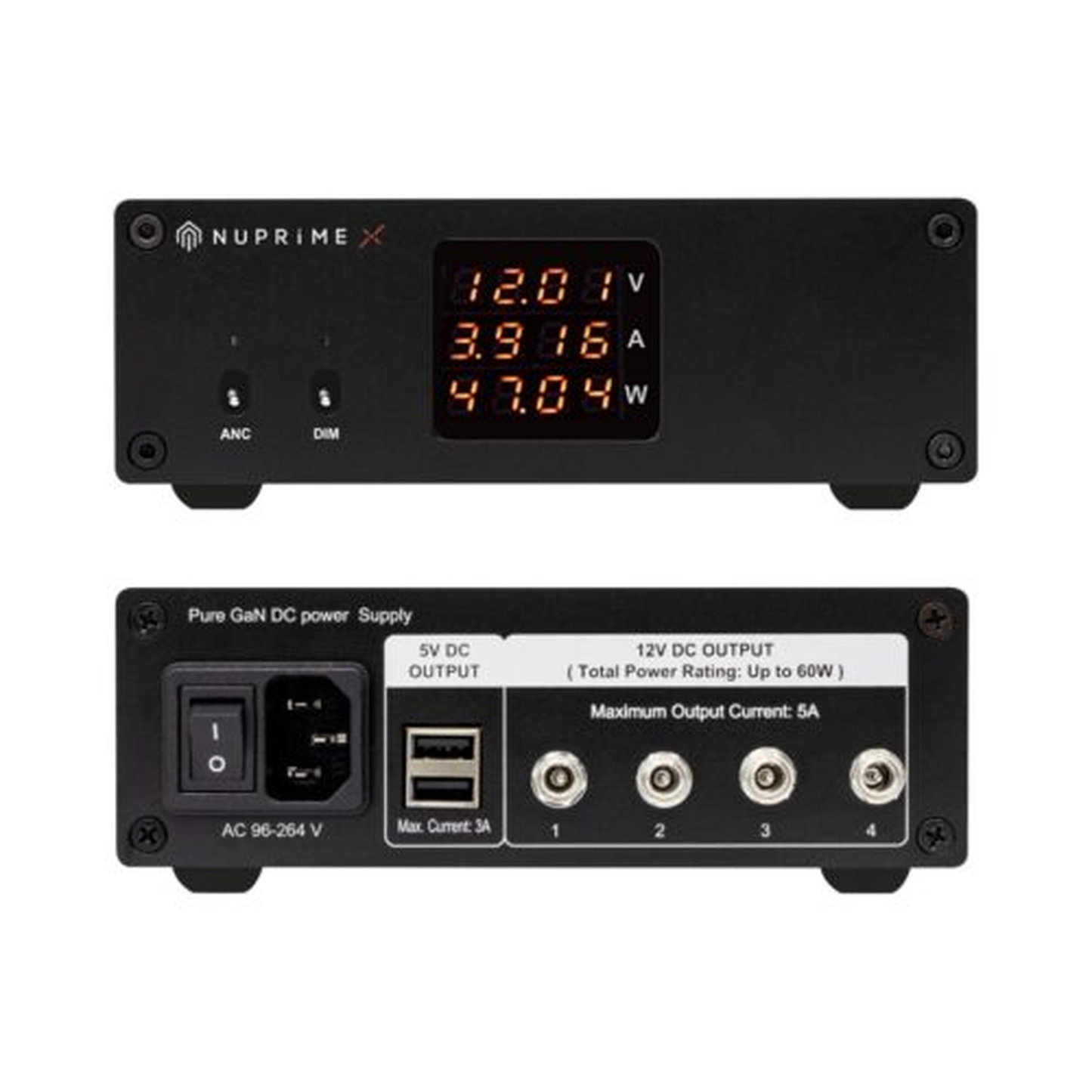 NuPrime SiGa Power75 Audio-Netzteil Detailansicht der beiden DC-Steckertypen 5,5x2,1mm und 5,5x2,5mm