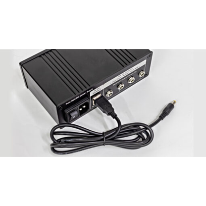 NuPrime SiGa Power75 Audio-Netzteil Lieferumfang mit angeschlossenem USB-A-auf-DC-Kabel