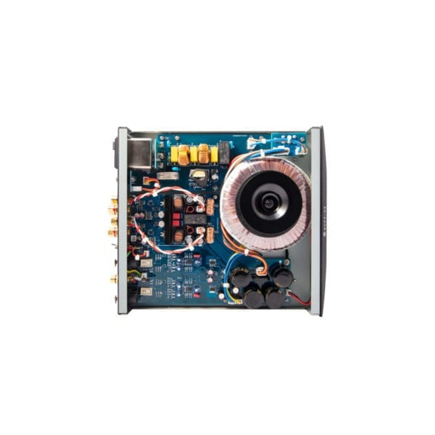 NuPrime STA-9X Stereo-Endstufe Detailansicht des Innenaufbaus mit Ringkerntransformator