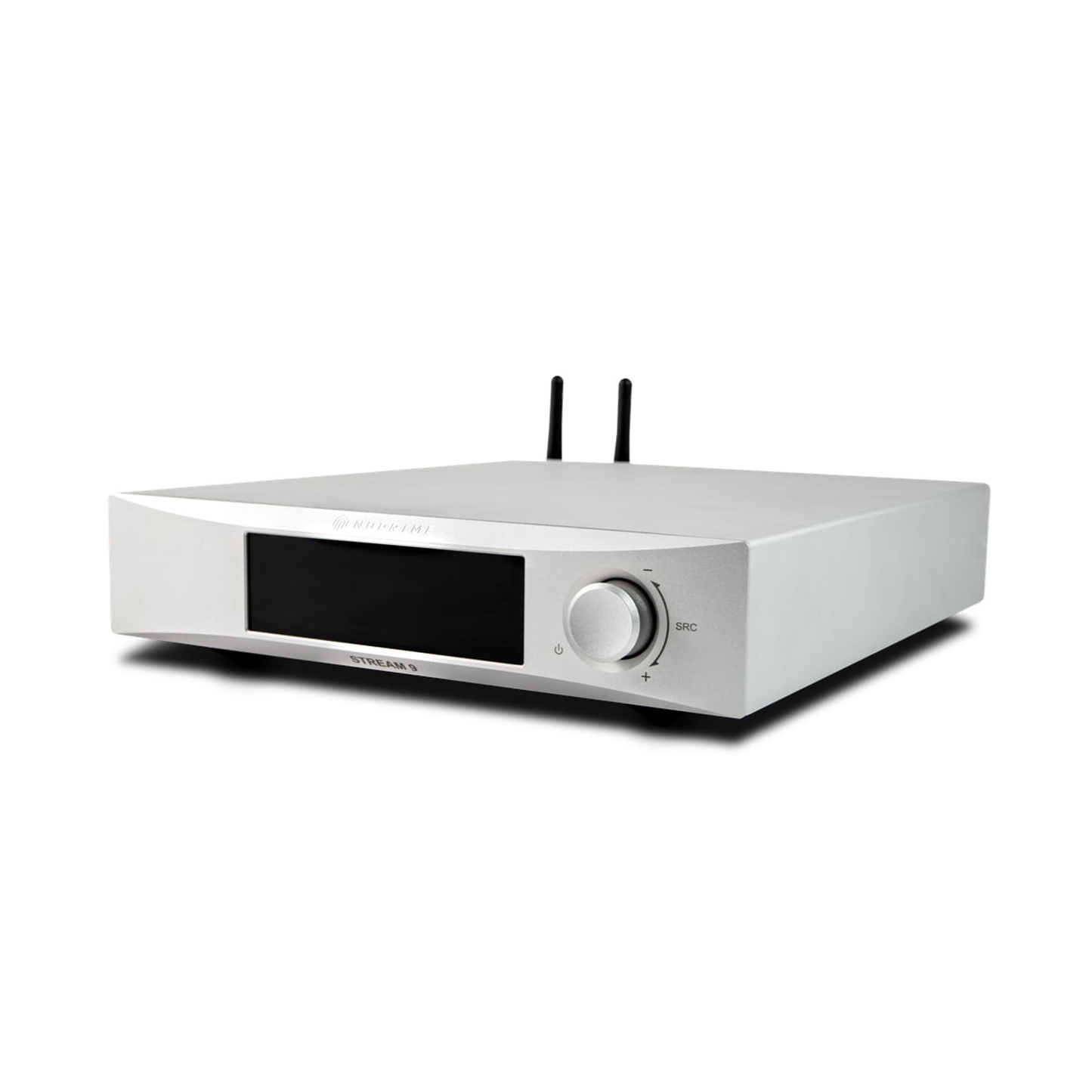 NuPrime Stream 9X Netzwerk-Streamer Schrägansicht in Silber (2)