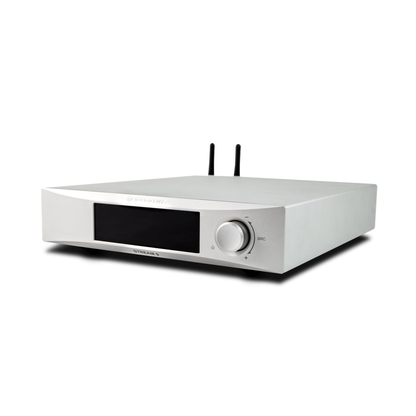 NuPrime Stream 9X Netzwerk-Streamer Schrägansicht in Silber (2)