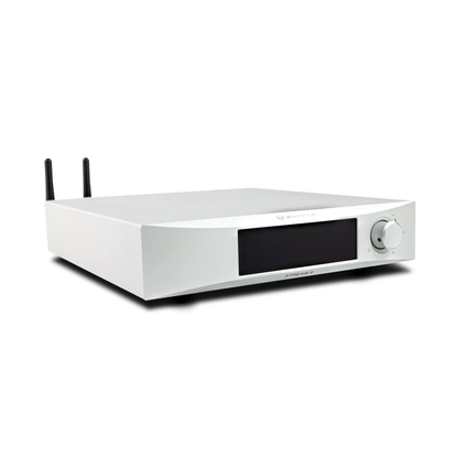 NuPrime Stream 9X Netzwerk-Streamer Schrägansicht in Silber