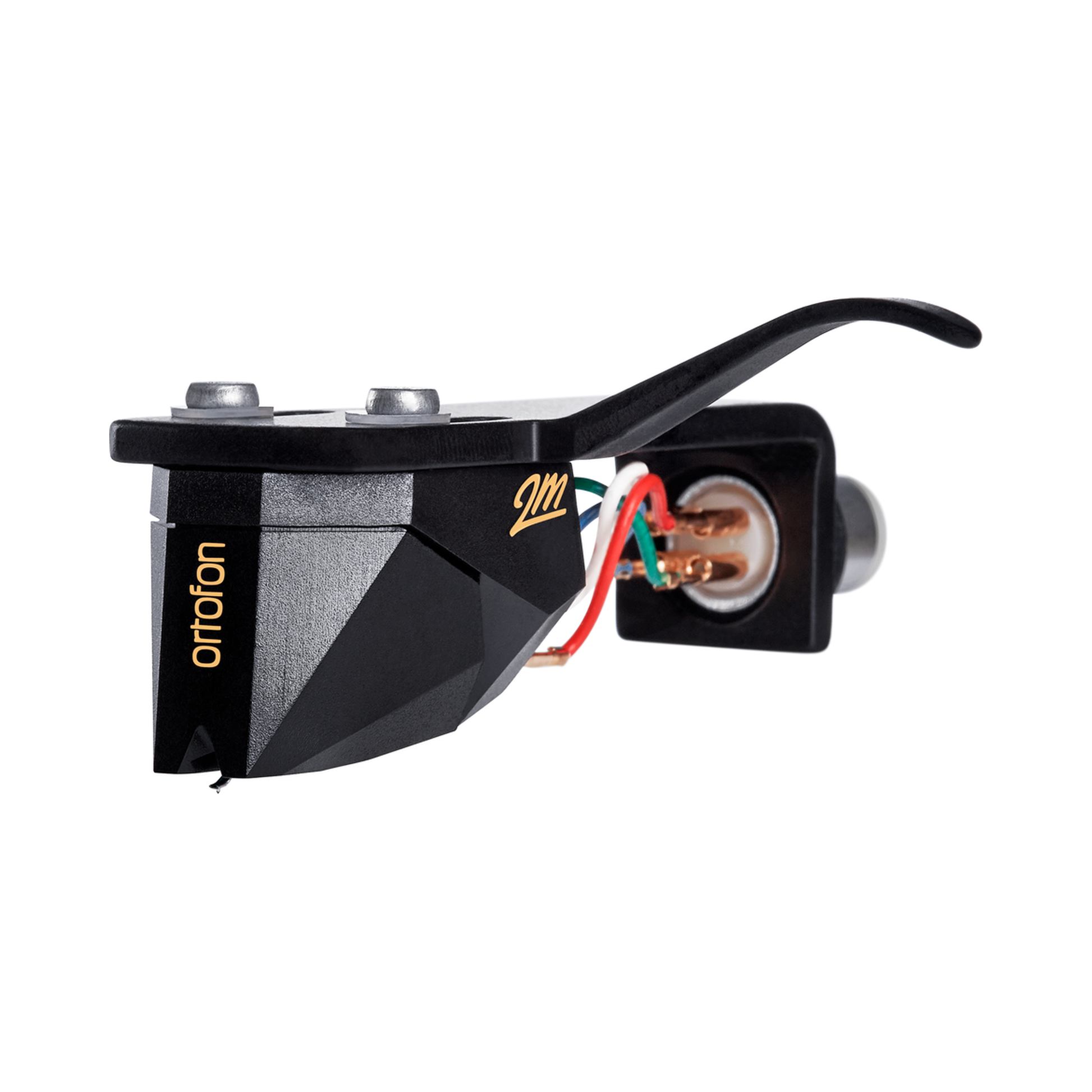 Ortofon 2M Black Premounted MM-Tonabnehmer mit SH-4 Headshell Perspektivansicht links