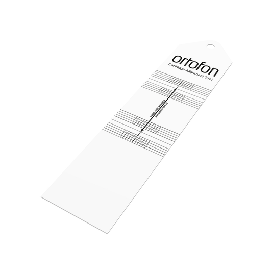 Ortofon Alignment Tool Justierschablone Schrägansicht mit Baerwald-Raster