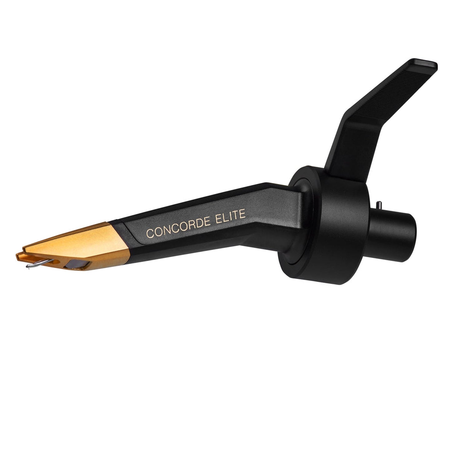 Ortofon Concorde MKII Elite Premium DJ-Tonabnehmer Seitenansicht mit vergoldeter Nadeleinheit