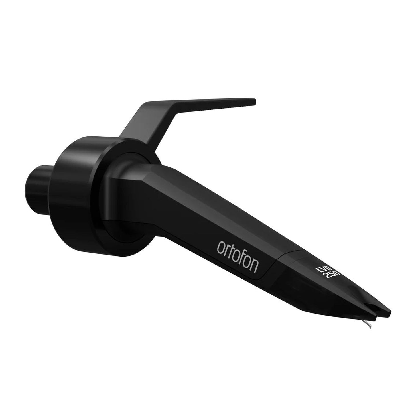 Ortofon Concorde Music Black LVB 250 MC-Tonabnehmer Seitenansicht von rechts, leicht geneigt