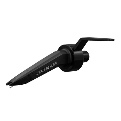 Ortofon Concorde Music Black MM-Tonabnehmer Seitenansicht von links, leicht geneigt