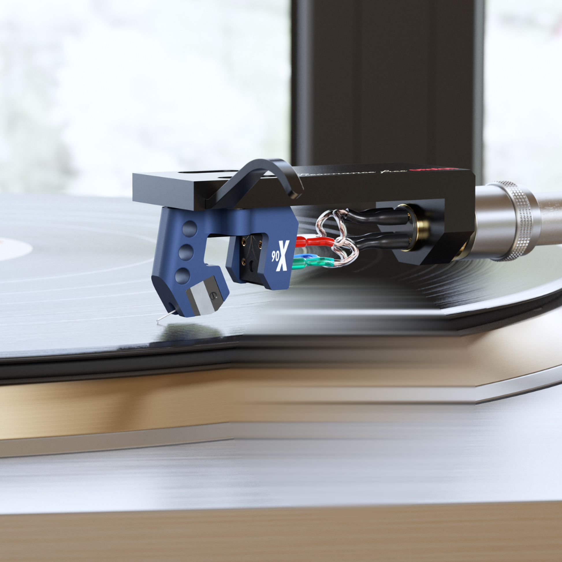 Ortofon MC 90X Limited Edition MC-Tonabnehmer Lifestyle am Plattenspieler im Wohnraum