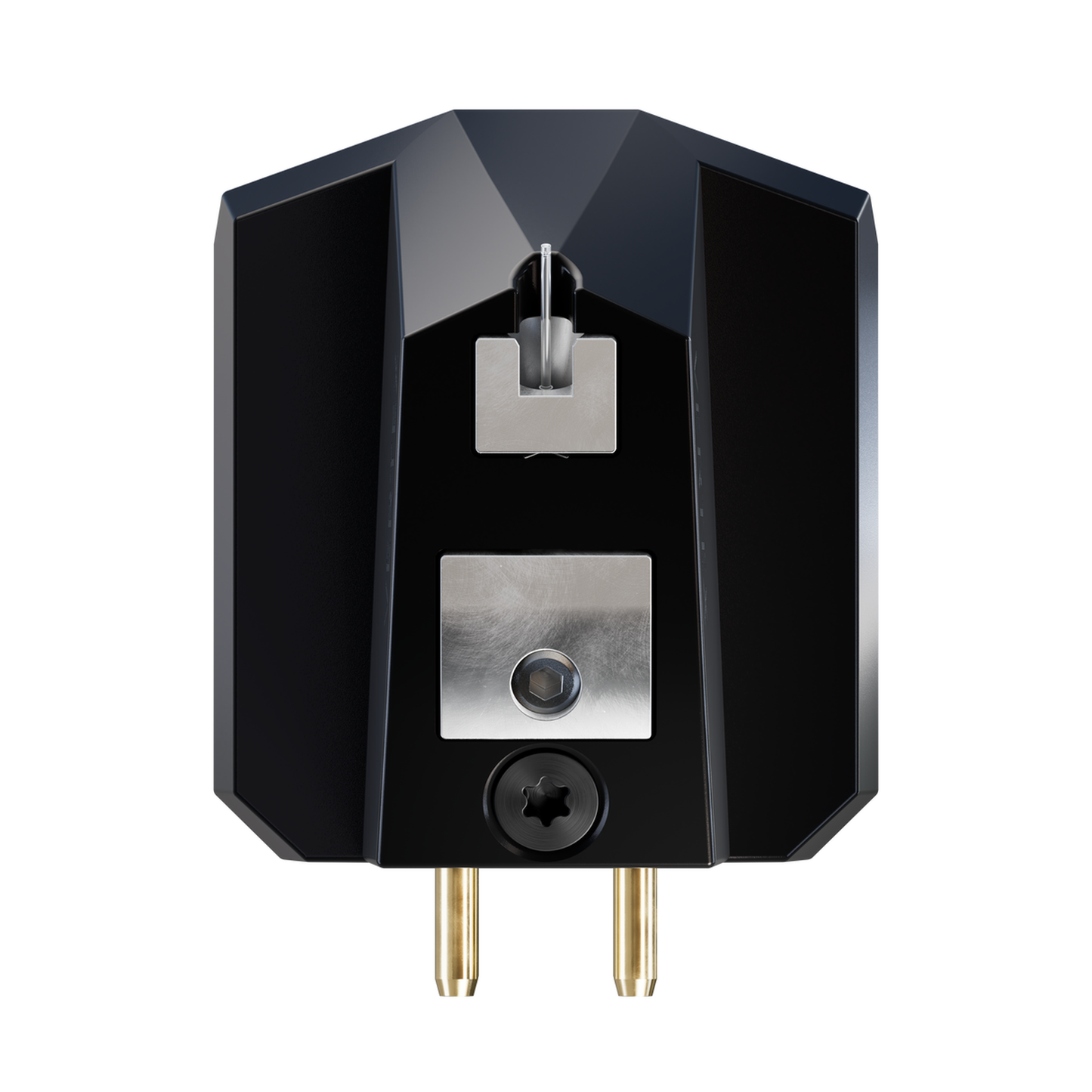 Ortofon MC Vertex MC-Tonabnehmer Unterseite mit Nadelaustritt und Anschluss-Pins