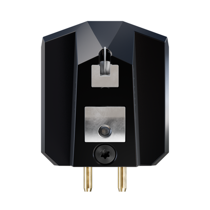 Ortofon MC Vertex MC-Tonabnehmer Unterseite mit Nadelaustritt und Anschluss-Pins